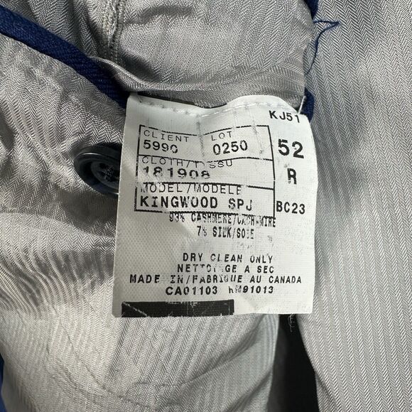 Jack Victor Classic for Rochester Loro Piana Cashmere/Silk Blue Blazer Size 52R - Picture 10 of 16